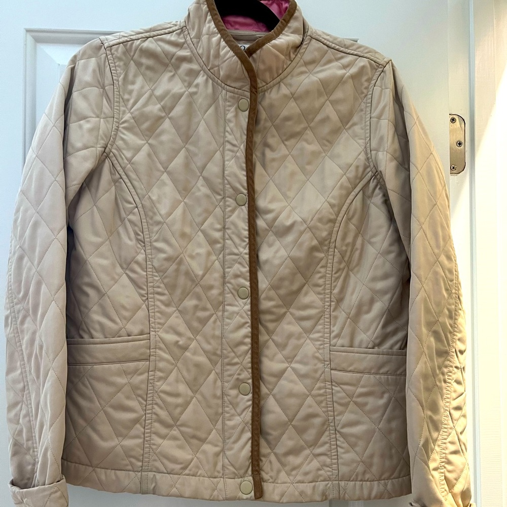 Lilly Pulitzer quilted tan jacket